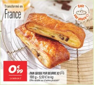 Pain suisse pur beurre x2 