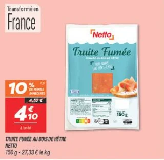Truite fumée au bois de hêtre 