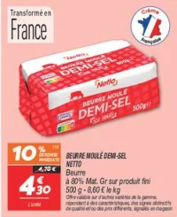 Beurre moulé  demi-sel