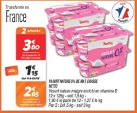 Yaourt nature 0% de mat. grasse 