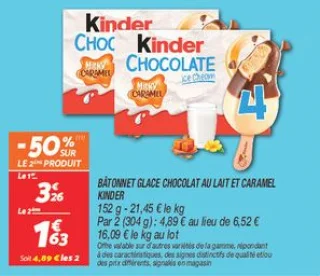 Bâtonnet glace chocolat au lait et caramel