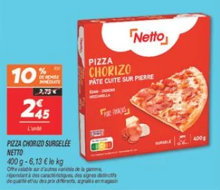 Pizza chorizo surgelée 