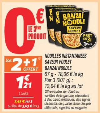 Nouilles instantanées saveur poulet