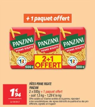 Pâtes penne rigate