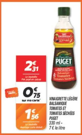 Vinaigrette légère balsamique tomates et tomates séchées
