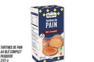 Tartines de pain au blé complet