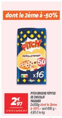 Pitch brioche pépites de chocolat