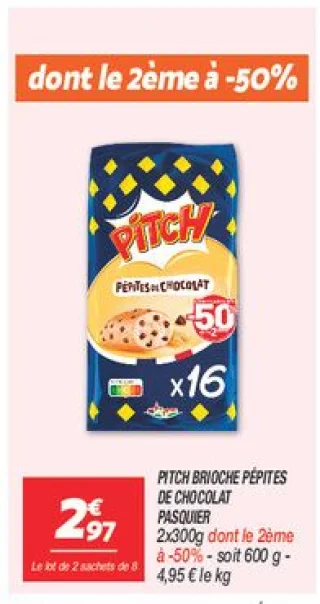 Pitch brioche pépites de chocolat