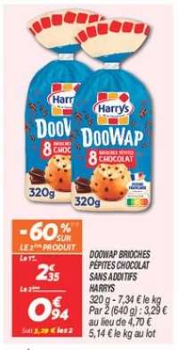 Doowap brioches pépites chocolat sans additifs