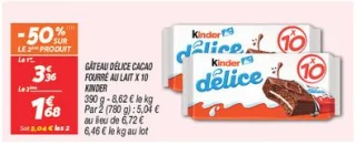 Gâteau délice cacao fourré au lait x 10 