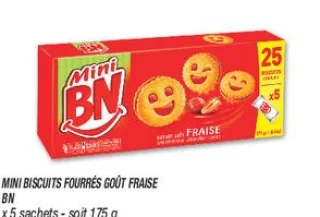 Mini biscuits fourrés goût fraise