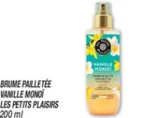 Brume pailletée vanille monoï