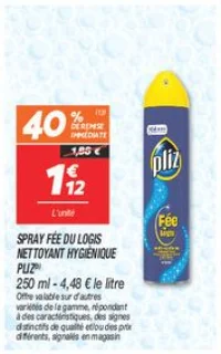 Spray fée du logis nettoyant hygiènique