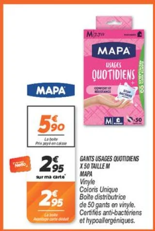 Gants usages quotidiens x 50 taille m 