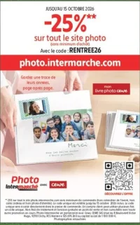 Offre Photo Intermarché avec cewe -25% sur tout le site photo