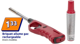 Briquet allume gaz rechargeable