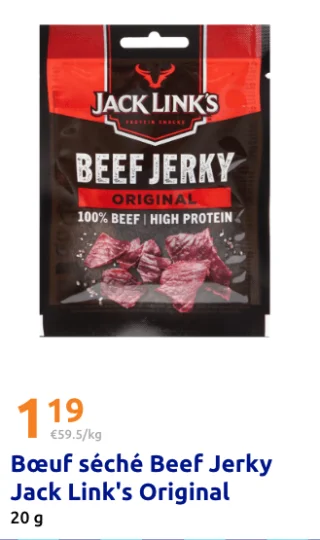 Bœuf séché Beef Jerky Jack Link's Original