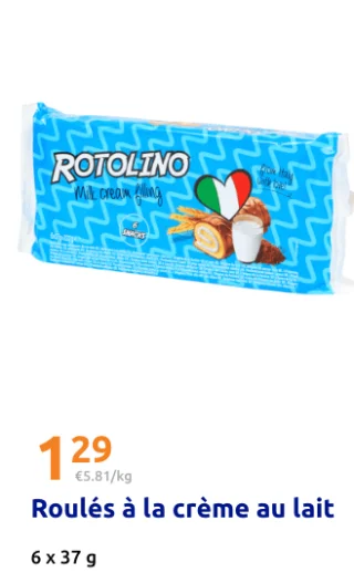 Roulés à la crème au lait Rotolino