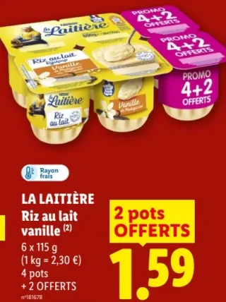 Riz au lait vanille La Laitière
