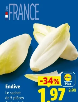 Endive Le sachet de 5 pièces