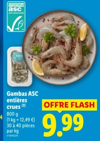 Gambas ASC entières crues