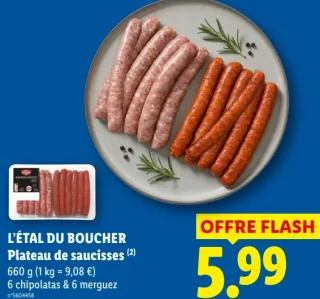 L'ÉTAL DU BOUCHER Plateau de saucisses
