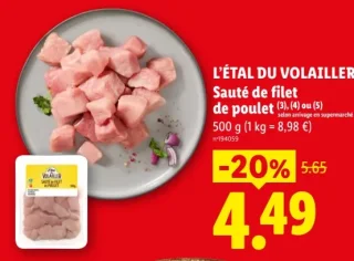 L'Étal du Volailler Sauté de filet de poulet