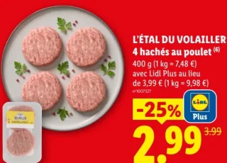 L'Étal du Volailler 4 hachés au poulet
