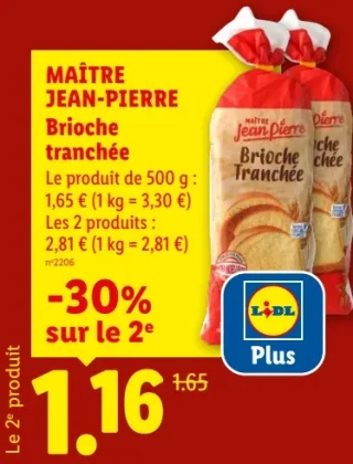 Brioche tranchée Maître Jean-Pierre