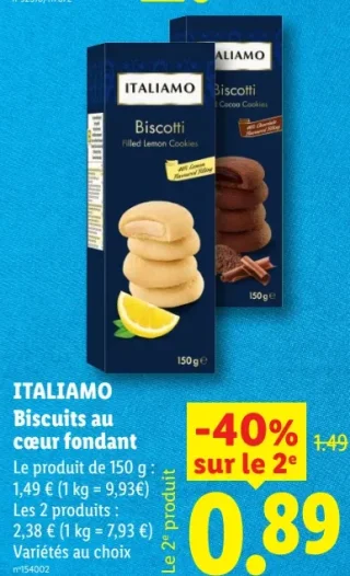 ITALIAMO Biscuits au cœur fondant