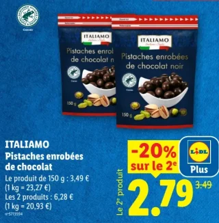 ITALIAMO Pistaches enrobées de chocolat