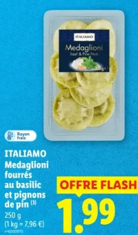 ITALIAMO Medaglioni fourrés au basilic et pignons de pin