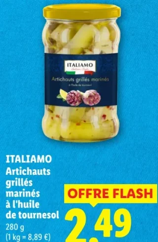 ITALIAMO Artichauts grillés marinés à l'huile de tournesol