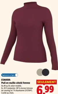 ESMARA Pull en maille côtelé femme