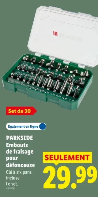 PARKSIDE Embouts de fraisage pour défonceuse