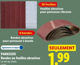 Bandes ou feuilles abrasives Parkside