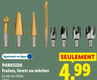 Fraises, forets ou mèches Parkside
