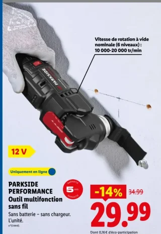 PARKSIDE PERFORMANCE Outil multifonction sans fil 12 V