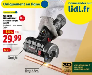 PARKSIDE PERFORMANCE Meuleuse d'angle sans fil 12 V