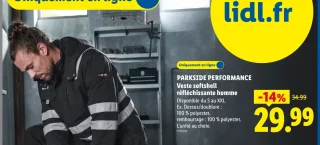 PARKSIDE PERFORMANCE Veste softshell réfléchissante homme