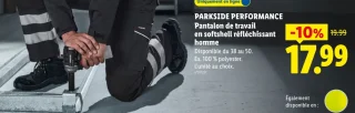 PARKSIDE PERFORMANCE Pantalon de travail softshell réfléchissante homme