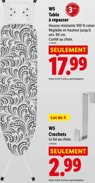 W5 Table à repasser