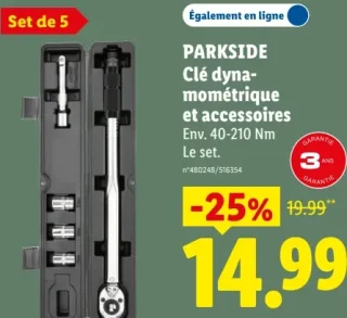 PARKSIDE Clé dynamométrique et accessoires