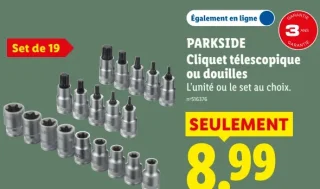 PARKSIDE Cliquet télescopique ou douilles