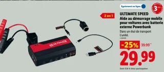 ULTIMATE SPEED Aide au démarrage mobile pour voitures avec batterie externe Powerbank