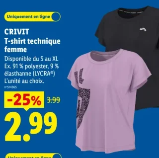 CRIVIT T-shirt technique femme