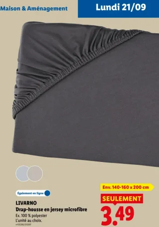 LIVARNO Drap-housse en jersey microfibre env. 140-160x200 cm