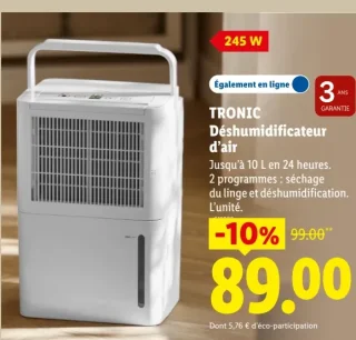TRONIC Déshumidificateur d'air