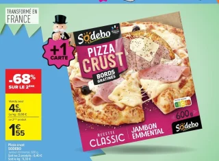 Pizza crust SODEBO Jambon Emmental