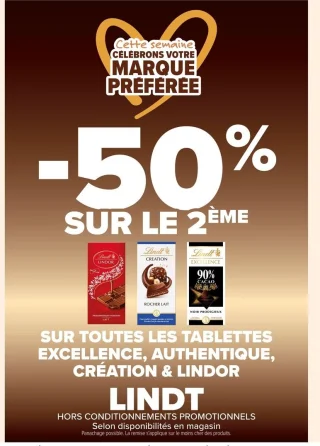 Tablettes de chocolat Lindt Excellence, Authentique, Création & Lindor